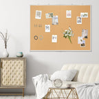 AMUSIGHT Double-Sided Large Cork Board, 60" x 36" Foldable Hanging Aluminum Framed Bulletin Board, Vision Board Pin Board Corkboards for Walls, Office, School Decor, 20 Pushpins