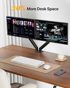 monTEK Dual Monitor Stand for Desk, 17-32 Inch Mechanical Spring Dual Arm, Heavy Duty Steel Adjustable Monitor Mount, Full Motion VESA 75x75/100x100, C-Clamp & Grommet, Holds Up to 20 lbs Each