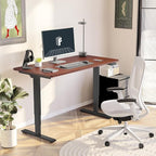 FlexiSpot E6 3-Stage Dual Motor Electric Standing Desk 48 x 30 Sit Stand Up Desk, Holds 220 lbs, Adjustable Height w/ Memory Presets, One-Piece Mahogany Desktop & Black Frame, Ships in 2 Boxes