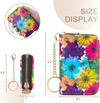 APHISON RFID Credit Card Holder Wallets for Women Leather Zipper Card Case for Ladies Keychain Wallet