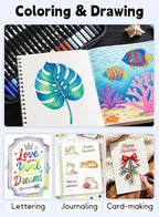 AEDAGA 120 Colors Numbered Dual Tip Brush Pens with Free App, Fine and Brush Tips Pens for Adults, Coloring Markers for Coloring Book Bullet Journaling Note Taking Planner Hand Lettering