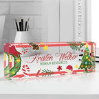 Personalized Name Plate for Desk Custom Acrylic Desk Name Plate Custom Employee Appreciation Gifts Office Gifts for Women, Men, Boss, Coworkers, Teacher, Nurse (Christmas)