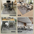 Koonmi Tempered Glass Chair Mat for Hardwood Floors & Carpets, 40" x 60“ Grey Heavy Duty Office Floor Protector, Scratch & Dust Concealing, Noise-Free for Home Office Desk