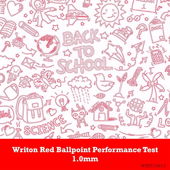 Writon Retractable Ballpoint Pens, Comfort Grip, 1.0mm Medium Point, Red Ink, 24 Pack