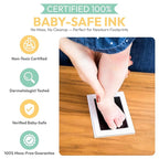 Extra Large Clean Touch Ink Pad for Baby Handprints and Footprints – Inkless Infant Hand & Foot Stamp – Safe for Babies, Doesn’t Touch Skin – Perfect Family Memory or Gift by Tiny Gifts, Black