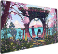 Pink Japan Desk Pad Anime Gaming Green Mouse Pad Large Mouse Pad For Desk Computer Pc Laptop Office Decor For Women, Anime Mouse Keyboard Pad Stitched Edges Non-Slip Rubber Mat Desk Pad (31.5x15.7 In)