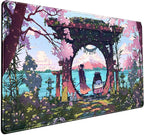 Pink Japan Desk Pad Anime Gaming Green Mouse Pad Large Mouse Pad For Desk Computer Pc Laptop Office Decor For Women, Anime Mouse Keyboard Pad Stitched Edges Non-Slip Rubber Mat Desk Pad (31.5x15.7 In)