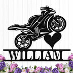 Custom Motorcycle Metal Signs Personalized Dirt Biker Name Sign Custom Garage Decor Motorbikes Wall Art Decor Motorcycle Sign Men Room Decorate Gifts for Men Husband Rider