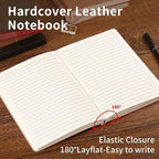 TSFPapier Lined Journal Notebook for Work College Ruled Note Book 7.2"x9.6" B5 PU Leather Daily Journaling 160 Pages for Women Men Writing Home School Supplies Business (Red)