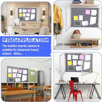 Enclosed Bulletin Board 48" x 36" Weather Resistant Lockable Notice Cork Display Board Wall Mounted 2 Locking Door for School Classroom Commercial Christmas, 12 x A4(Gray, Silver Frame)