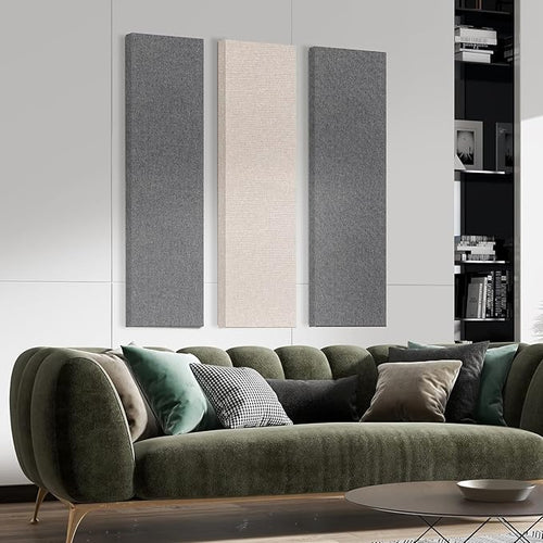 2 Pack 2" Thick Acoustic Panels, 47.24" X 11.81" Fiberglass Wall Panel, Acoustic Panels Sound Absorbing for Office, Studio, Home Theatre - Heather Grey
