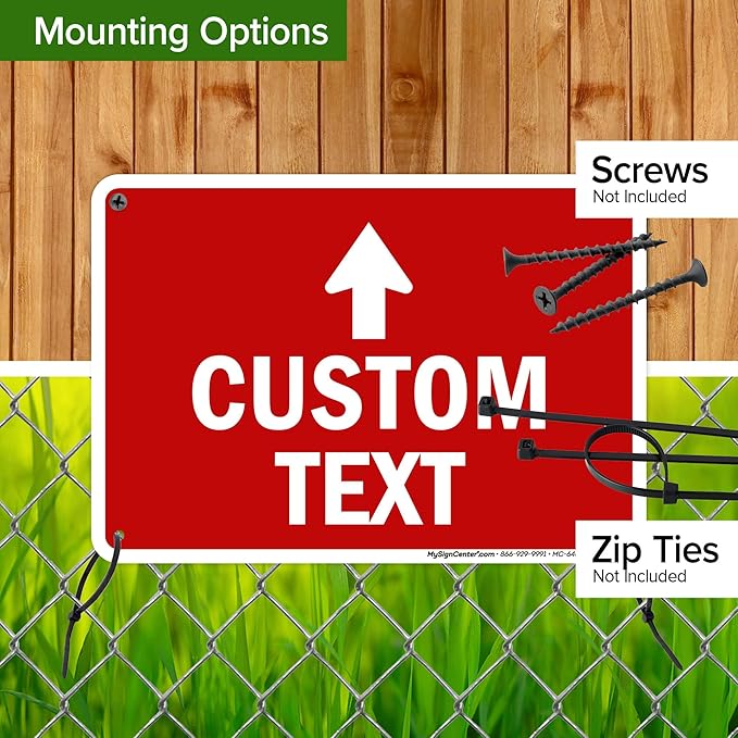 Custom Arrow,Custom Directional Sign, Up Arrow,7x10 Inches, 55 mil thick HDPE (high density polyethylene) Made in USA by My Sign Center
