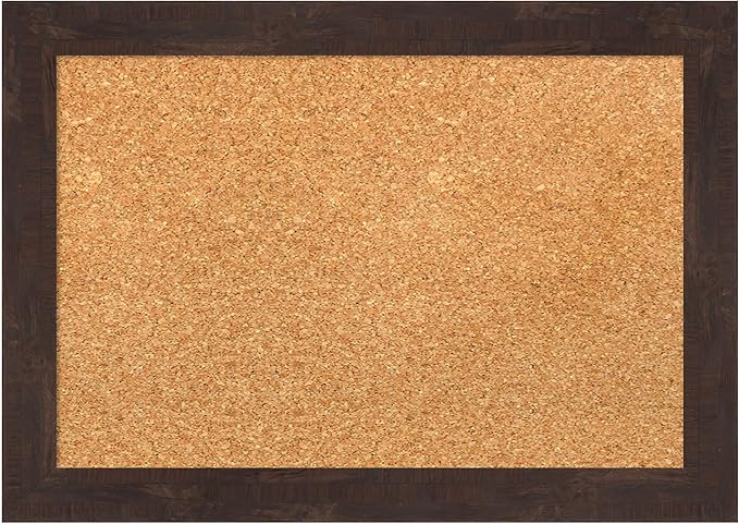 Amanti Art Natural Cork Board for Wall, 15x21 Vision Board with Brown Wood Frame, Small Corkboard Office Decor for Home Organization, Country Rustic Corkboard Pinboard to Display Items for Home