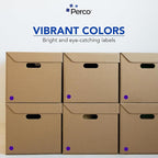 Perco Purple 1-Inch Perforated Circle Dot Sticker Labels — 10 Rolls, 10,000 Round Stickers — with Permanent Adhesive for Inventory Management, Color Coding, Garage Sales, Crafts—Made in USA