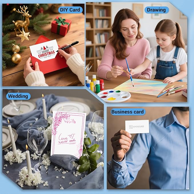 Cardstock 5x7, 110 Sheets Card Stock, White Thick Printer Paper 75 lb/200 gsm, Heavy Card stock, Cardstock Paper for Invitations, Diy Cards, Business Cards, Menus, Crafts, Drawing etc