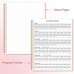 Fitness Journal Workout Planner for Women & Men, A4 (8.5" x 11") Workout Journal Log Book Planner Gift for Track Gym Essentials, Home Workouts, Track Progress, Achieve Wellness Goals, Pink