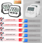AyayaBoss 2-Pack Magnetic Kitchen Timers for Cooking, Digital Stop Watch Countdown Timer for Kids, Teachers, Classroom, Office, Exercise - Battery Included
