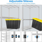 Homdox 5 Tier Storage Racks and Shelving, 24"x60"x82" Heavy Duty Metal Shelves for Storage, 3000LBS Commercial Adjustable Wire Shelving Unit on Wheels for Garage, Pantry, Kitchen, Warehouses, Chrome