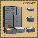 Romorgniz 57“H Dresser for Bedroom with Drawers,Fabric Dressers & Chests of Drawers for Bedroom,Large Dresser, Sturdy Metal Frame & Wood Top,Entryway, Hallway(Grey)