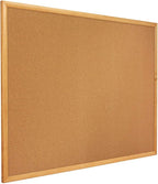 Quartet Cork Board, Bulletin Board, 4' x 6' Corkboard, Oak Finish Frame (307)