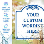 Custom Decorative Sign, Personalized Metal Sign for Business, Driveway, Home, Airbnb, Office Door Plaque, White Background 24x24 Inches, ACM, Fade Resistant, Made in USA by Sigo Signs