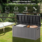 PATIOEASY Outdoor Storage Box 270GAL Waterproof Resin Deck Box,UV-Resistant Lockable Delivery Bin for Garden Tools,Large Patio Outside Cushions,Pool Accessories Supplies,Chest,Furniture,Package,Grey