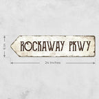 Rustic Custom Sign, Personalized Left Directional Metal Composite Street Sign for Indoor and Outdoor Use 6x24 Inches, ACM Made in the USA