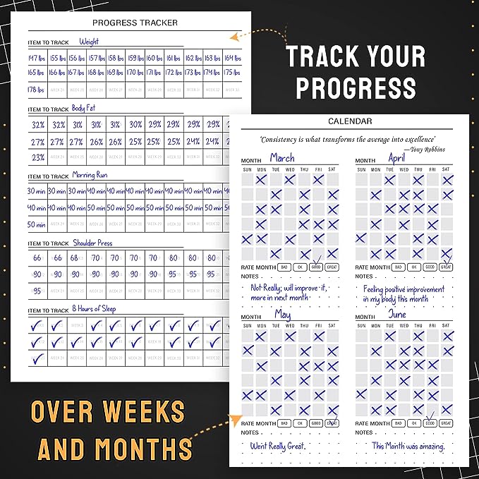 Nextnoid Hardcover Workout Planner Fitness Journal for Women & Men - A5 Sturdy Workout Log Book to Track Gym & Home Workouts - Pink