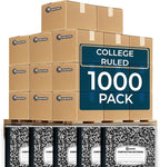 Rosmonde 1000 Pack (Pallet) Composition Notebooks Bulk, College Ruled, Pallet of Notebooks, 200 Pages (100 Sheets), 9-3/4 x 7-1/2, Bulk Notebooks for School, College & Office, 4-7 Days Transit