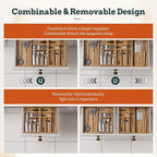 Silverware Organizer Large, Magnetic Connected Expandable 13 Slots Silverware Drawer Organizer From 21 to 37.4 Inches, Adjustable Flatware and Cutlery Holder, Bamboo Utensil Tray for Kitchen Acacia