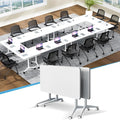 Conference Table,55.1''Folding Conference Room Table for 4-12 People,Mobile Flip Top MeetingTraining Table with Different Coulor and Styles for Offices, Classrooms,Meeting Room (2, 47.2 A)