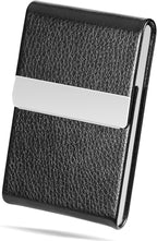 DMFLY Business Card Holder with Ultra Slim Design, Business Card Case with Premium PU Leather, Suit Pocket Metal Card Holder for Women/Men, Magnetic Closure Quick Access Cards, Small and Easy to Carry