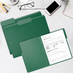 Color File Folders, 1/3-Cut Tabs, Letter Size, Assorted Colors Organizer File Folders for School Home Office Business (18, Assorted Colors)