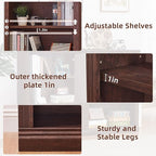 RWYHG 43" Walnut Tall Bookshelf Set of 3,3-Tier Thick Wooden Book Shelf with Adjustable Shelves,Free Standing Farmhouse Bookcase with Open Display Storage,Floor Vintage Bookshelves for Living Room