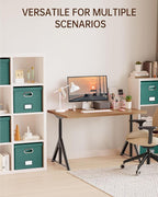2 Pack File Storage Organizer, Document Organizer, Portable File Box with Lid, Fit for Letter/Legal File Folder Storage,Forest-green-Box only