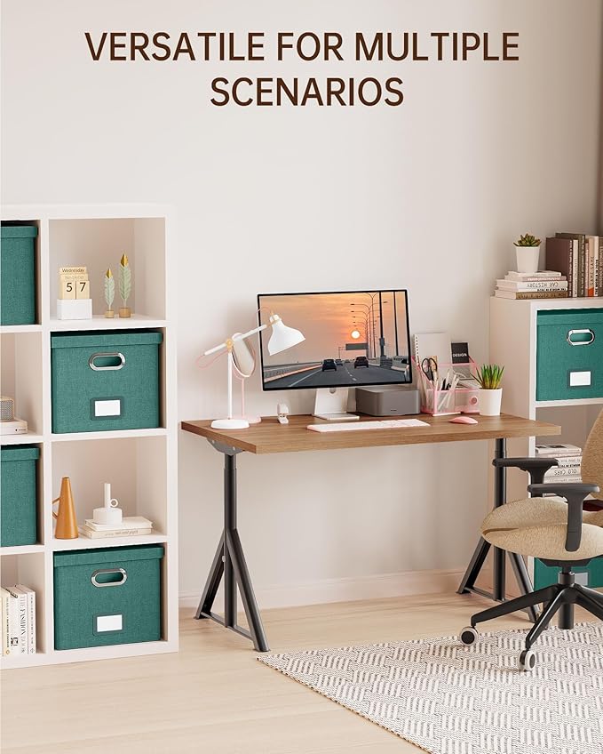 2 Pack File Storage Organizer, Document Organizer, Portable File Box with Lid, Fit for Letter/Legal File Folder Storage,Forest-green-Box only