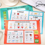3 Pcs Communication Boards for Non Verbal Adults 11.81 x 8.27 Inches Colorful Picture Symbol Communication Cards Speech Therapy Tools for Autism Aphasia Stroke Patients Hospital Care Home Use