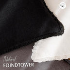 Foindtower Set of 2 Decorative Linen Fringe Throw Pillow Covers Cozy Boho Farmhouse Cushion Cover with Tassels Soft Accent Pillowcase for Couch Sofa Bed Living Room Home Decor, 22×22 Inch, Black