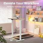 HUANUO 32" Small Electric Standing Desk Adjustable Height, 4 Memory Height Settings, Sit Stand Up Desk for Home Office & Computer Workstation, LightWalnut