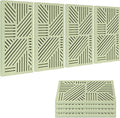 BUBOS 4 Pack Thickened Acoustic Panels, 23.6''x11.8'' Self-Adhesive Sound Absorbing Cavity Acoustic Wall Panels for Theater Studio Room Recording Room Gaming Room Meeting Rooms,VortexCore Green