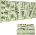 BUBOS 4 Pack Thickened Acoustic Panels, 23.6''x11.8'' Self-Adhesive Sound Absorbing Cavity Acoustic Wall Panels for Theater Studio Room Recording Room Gaming Room Meeting Rooms,VortexCore Green