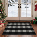 GENIMO Checkered Rug 27.5x43 inches Black and White Outdoor Rug Buffalo Plaid Rugs Mat Fall Doormats Washable Rug for Front Porch Decor Indoor Entrance Patio Balcony Entryway