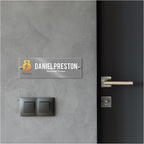Custom Door Name Plate with Business Logo - 28 Backgrounds - Personalized Name Plate for Wall, Office Decor, Workspace Decorations