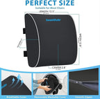 SweetSlubr Lumbar Support Pillow for Office Chair, Car Seats and Home Desks, Ergonomic Back Support with Double Adjustable Straps, Machine Washable Cover, Grey