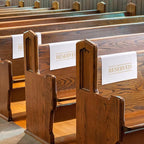 Buryeah 6 Pcs Reserved Seating Signs for Chairs Church Pew Reserved Chair Signs Placeholder with Printed Words for Weddings Parties Celebrations Receptions Church or Event (White,Gold)