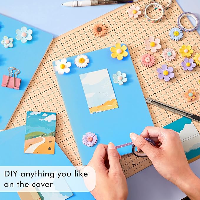 8 Pack Soft Cover Journal Bulk, Feela Notebooks College Ruled for Work, Lined Travel Journal for Women Men, Note Taking Notebook School Supplies Business Writing, 8.2” x 5.5”, A5, Blue