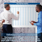 Lincia Large Magnetic 2026 Full Yearly Vacation Board Schedule Dry Erase Wall Planner Calendar Reusable Project Office Whiteboard 24" x 36" Vacation Calendar for Management, Planning, Organizing