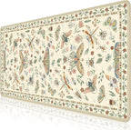 iCasso Beige Large Mouse Pad, Desk Matt for Desktop, XXL Desk Mat for Keyboard and Mouse, Anti-Slip Big Mousepad Computer Mat with Stitched Edges