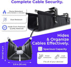 Ascrono Original No Drill Under Desk Cable Management Tray 14.1" - Premium Black Fabric Cable Management Under Desk - Clamp/Screw Mount Cord Organizer - Supports Upto 66lbs
