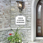 Custom Decorative Sign, Personalized Metal Sign for Business, Driveway, Home, Airbnb, Office Door Plaque,Black Border, 18x18 Inches, ACM, Fade Resistant, Made in USA
